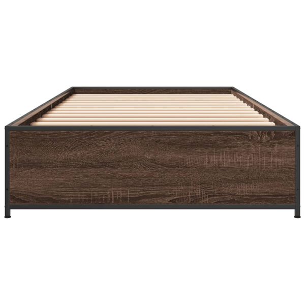 vidaXL Cadre de lit sans matelas ch&ecirc;ne marron 100x200 cm