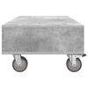 vidaXL Table d'appoint avec roues Gris b&eacute;ton 90 x 50 x 30 cm