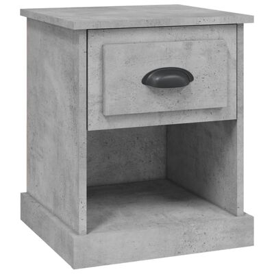 vidaXL Table de chevet gris béton 39x39x47,5 cm bois d'ingénierie