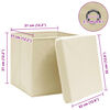 vidaXL Bo&icirc;tes de rangement &agrave; couvercles 10 pcs Cr&egrave;me 32x32x32 cm Tissu