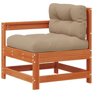 vidaXL Canap&eacute; d'angle de jardin Bois de pin massif Brun cire
