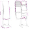 vidaXL Armoire à bijoux avec miroir sur pied noir 42x38x152 cm