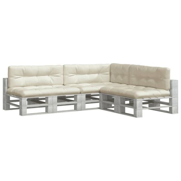 vidaXL Coussins de palette lot de 7 cr&egrave;me tissu