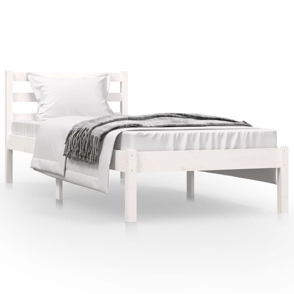 vidaXL Cadre de lit sans matelas 75x190 cm blanc