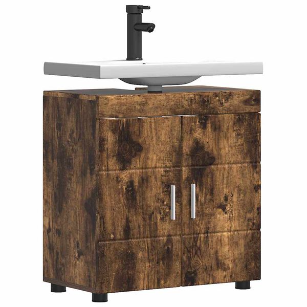 vidaXL Ensemble d'armoire de salle de bain TULUM Ch&ecirc;ne fum&eacute;