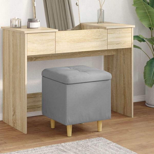 vidaXL Ottoman avec rangement Gris clair 40 x 40 x 45 cm tissu