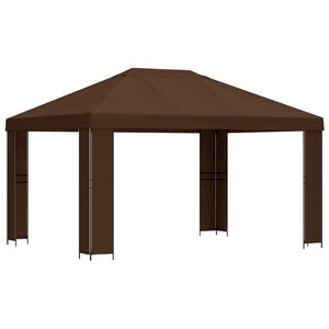 vidaXL Pavillon 4 &times; 3 m Marron Polyester et Acier 190 gsm