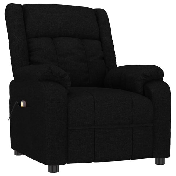 vidaXL Fauteuil de massage Noir Tissu