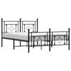 vidaXL Cadre de lit m&eacute;tal sans matelas avec pied de lit noir 135x190cm