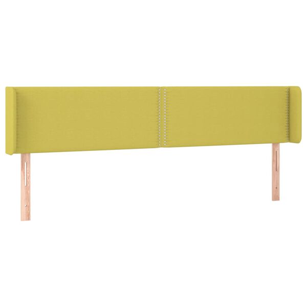 vidaXL T&ecirc;te de lit &agrave; LED Vert 163x16x78/88 cm Tissu