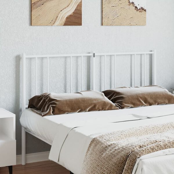 vidaXL T&ecirc;te de lit m&eacute;tal blanc 160 cm