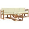 vidaXL Ensemble de canap&eacute;s d'ext&eacute;rieur 5 pcs Naturel et Cr&egrave;me