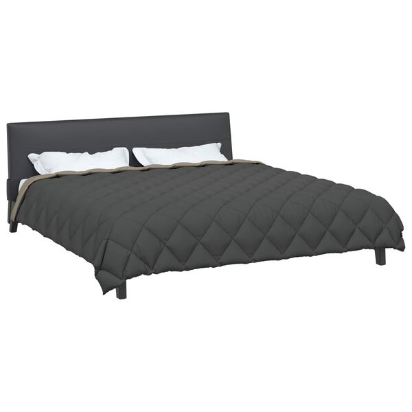 vidaXL Duvet d'hiver Gris clair et anthracite 220 x 260 cm Microfibre