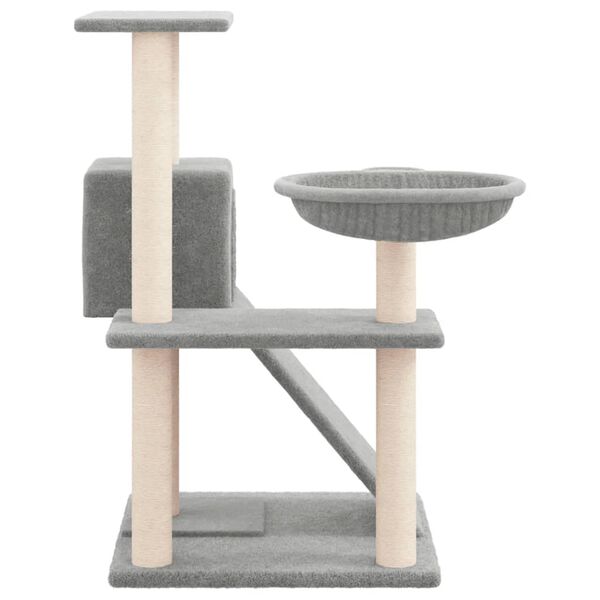 vidaXL Arbre à chat avec griffoirs en sisal Gris clair 82 cm