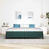 vidaXL Lit &agrave; ressorts avec matelas Vert fonc&eacute; 200 x 210 cm tissu