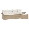 vidaXL Ensemble de canap&eacute; de jardin 5 pcs Beige Poly rotin
