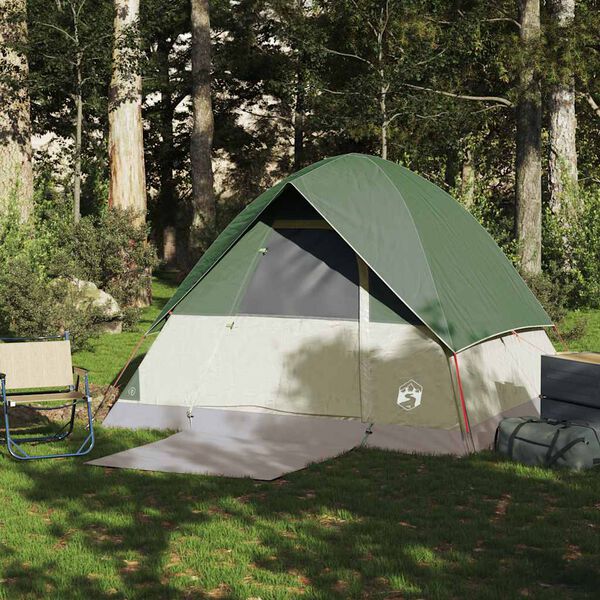 vidaXL Tente de camping &agrave; d&ocirc;me 4 personnes vert imperm&eacute;able