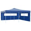 vidaXL Belv&eacute;d&egrave;re pliable avec 2 parois 5x5 m Bleu