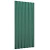 vidaXL Panneaux de toiture 36 pcs Acier galvanis&eacute; Vert 80x36 cm