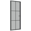 vidaXL Porte int&eacute;rieure 83x201,5 cm Noir Verre mat et aluminium