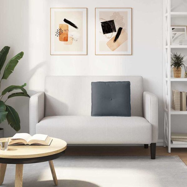 vidaXL Coussin de Dos Gris fonc&eacute; 50 x 45 cm Tissu en velours c&ocirc;tel&eacute;