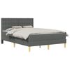 vidaXL Cadre de lit avec matelas Gris fonc&eacute; 140 x 190 cm tissu