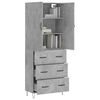 vidaXL Buffet haut Gris béton 69,5x34x180 cm Bois d'ingénierie