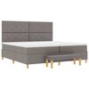 vidaXL Lit &agrave; ressorts avec matelas Taupe 200 x 200 cm tissu