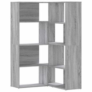 vidaXL Biblioth&egrave;que d'angle &agrave; 4 niveaux sonoma gris bois d'ing&eacute;nierie
