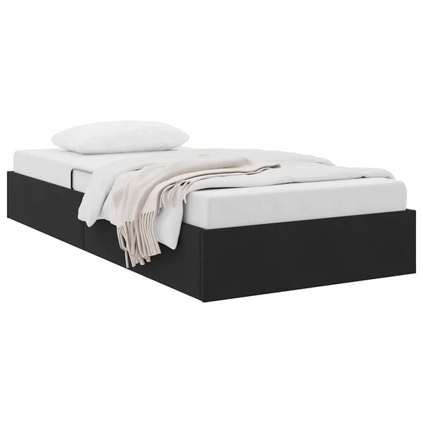 vidaXL Lit de Rangement avec matelas Noir 90 x 190 cm Velours