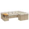 vidaXL Salon de jardin avec coussins 10 pcs beige r&eacute;sine tress&eacute;e