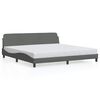 vidaXL Cadre de lit Dover gris fonc&eacute; 193x203 cm tissu