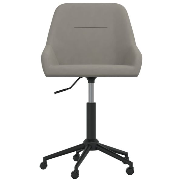 vidaXL Chaise pivotante de bureau Gris clair Velours