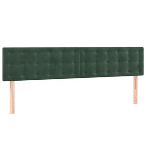 vidaXL T&ecirc;tes de lit 2 pcs Vert fonc&eacute; 80x5x78/88 cm Velours