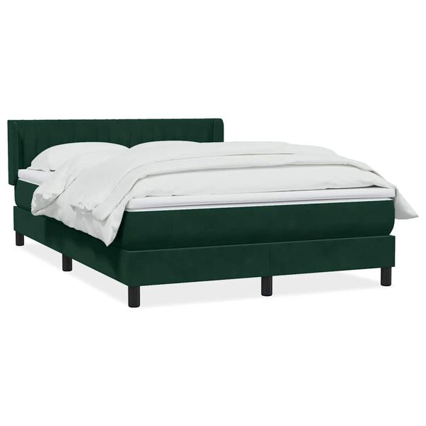 vidaXL Sommier &agrave; lattes de lit et matelas vert fonc&eacute; 160x220cm velours