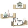 vidaXL Étagères murales 3 pcs chêne sonoma bois d'ingénierie