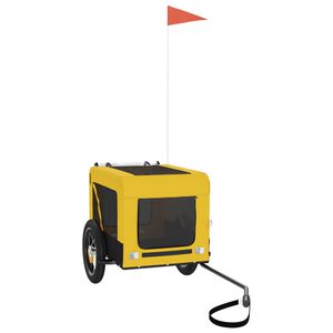 vidaXL Remorque de v&eacute;lo pour animaux de compagnie jaune et noir