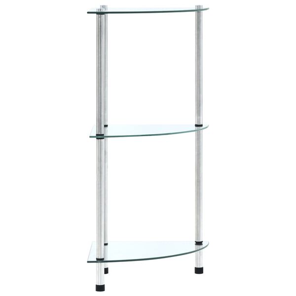 vidaXL Étagère 3 niveaux Transparent 30x30x67 cm Verre trempé