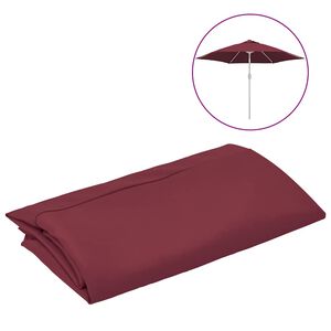 vidaXL Tissu de remplacement pour parasol d'ext&eacute;rieur Bordeaux 300 cm