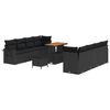 vidaXL Ensemble de canap&eacute; de jardin 11 pc Noir Poly rotin