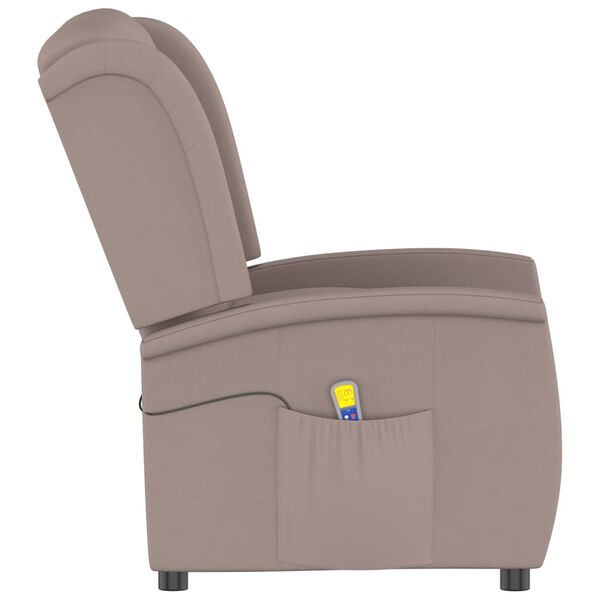 vidaXL Fauteuil de massage inclinable 2 places taupe tissu microfibre