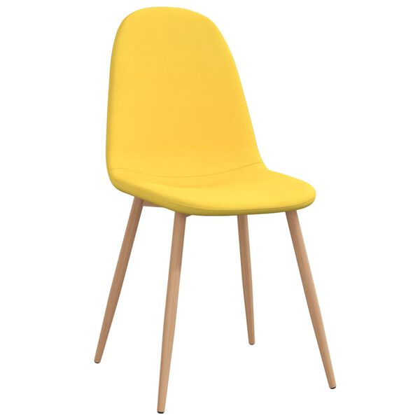 vidaXL Chaises &agrave; manger lot de 4 jaune moutarde tissu