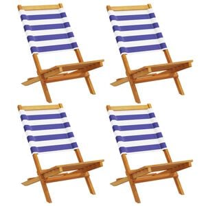 vidaXL Chaises de jardin pliantes lot de 4 tissu et bois massif