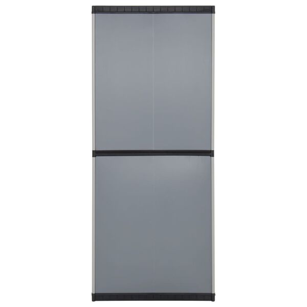 Armoire De Rangement Extérieur VidaXL 3 étagères - Gris/Noir 68x40x168 Cm - Pour Jardin, Patio, Balcon