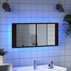 vidaXL Armoire à miroir à LED de bain chêne marron 100x12x45 cm