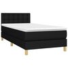vidaXL Sommier &agrave; lattes de lit avec matelas Noir 90x200 cm Tissu