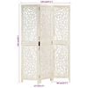 vidaXL Cloison de s&eacute;paration 3 panneaux Blanc 120x165 cm Bois manguier