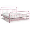 vidaXL Cadre de lit sans matelas rose m&eacute;tal 180x200 cm
