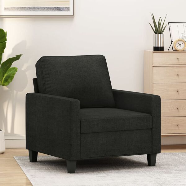 vidaXL Fauteuil Noir 60 cm Tissu
