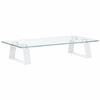 vidaXL Support de moniteur blanc 40x20x8 cm verre tremp&eacute; et m&eacute;tal